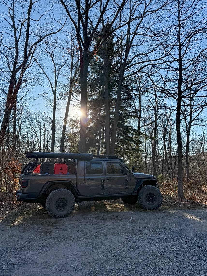 Jeep Gladiator 270 Awning on Adventure Rack Systems BakPak Rack 11