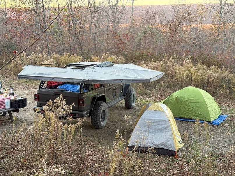 Jeep Gladiator 270 Awning on Adventure Rack Systems BakPak Rack 13