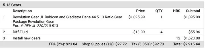 Jeep Gladiator Just got quoted $3700 for 4.88 regear. Getting my chain yanked? Screenshot 2024-12-18 080217