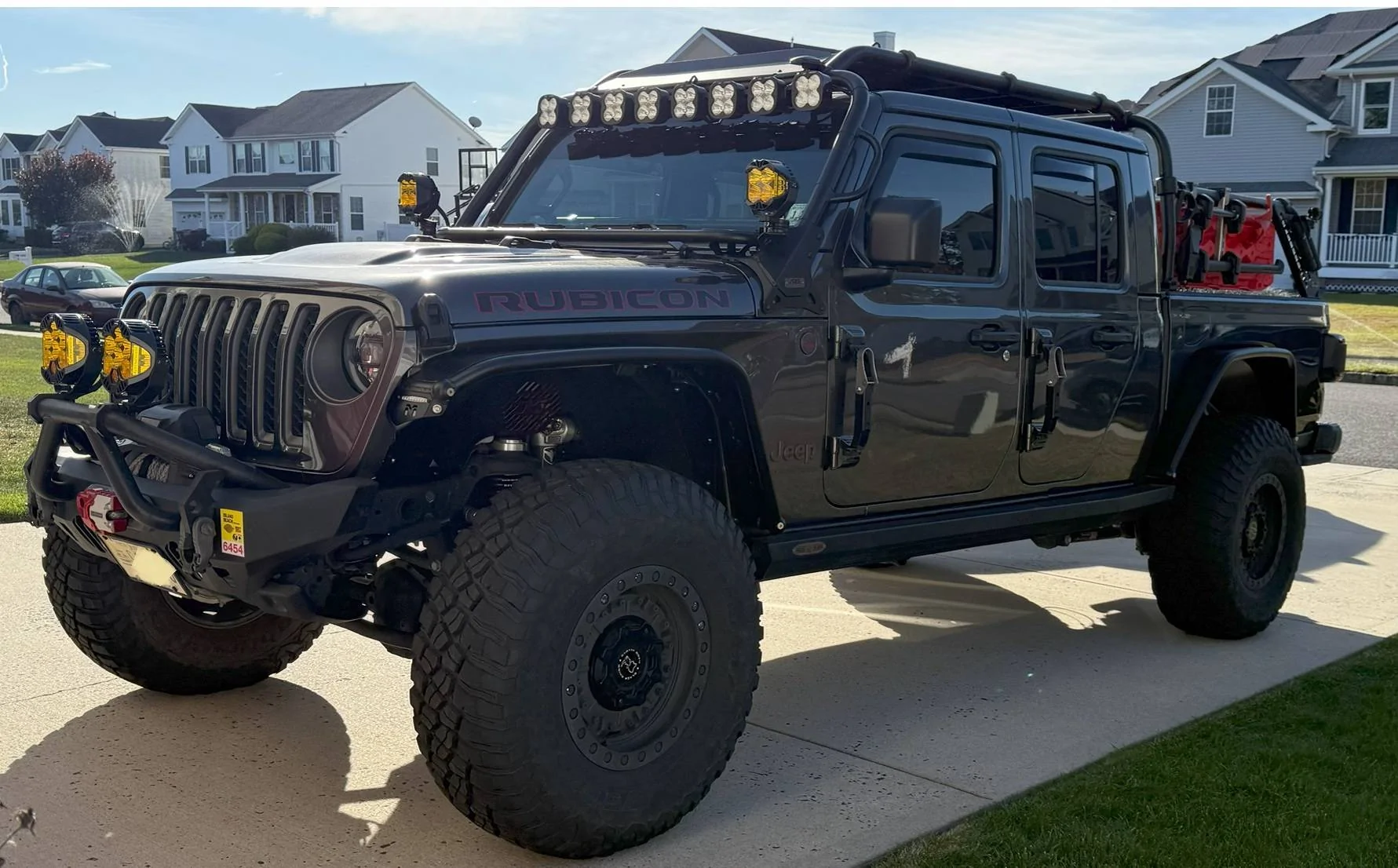 Jeep Gladiator Metalcloak Fender and Inner Fenders with TeraFlex Rear Forged Sway Bar Kit and Falcon Shocks Installed Side vi