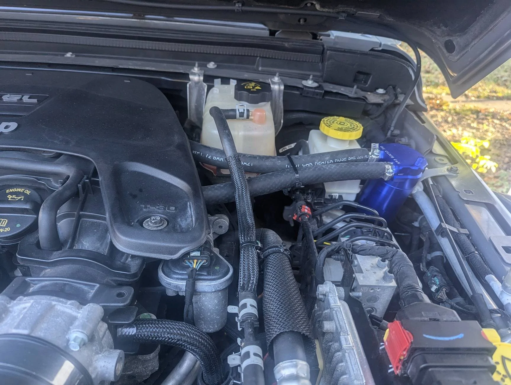 Jeep Gladiator Installed oil catch can. PXL_20241009_214821621