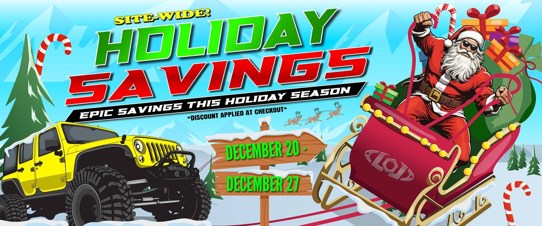 Jeep Gladiator Jeep Accessories Holiday Sale! LoD Offroad Christmas 2024 Banner 2-01