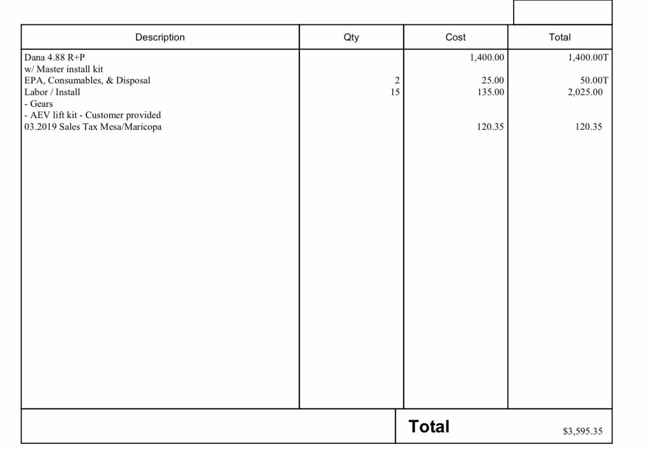 Jeep Gladiator Just got quoted $3700 for 4.88 regear. Getting my chain yanked? IMG_7273