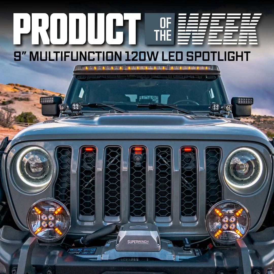 Jeep Gladiator Product of the Week: ORACLE Lighting's 9" Multifunction 120W Auxiliary Light POTW-9spotlight-j