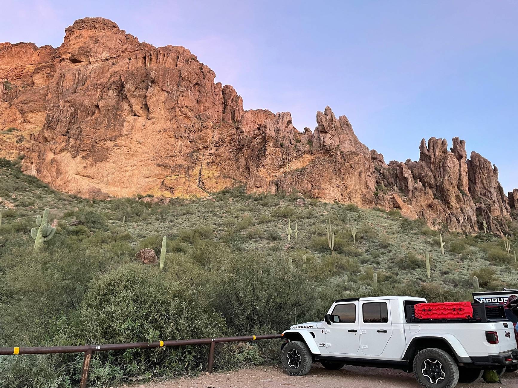 Jeep Gladiator Rebel Offroad XPLOR 1/2 height bed rack with Dometic Fridge slide IMG_8758