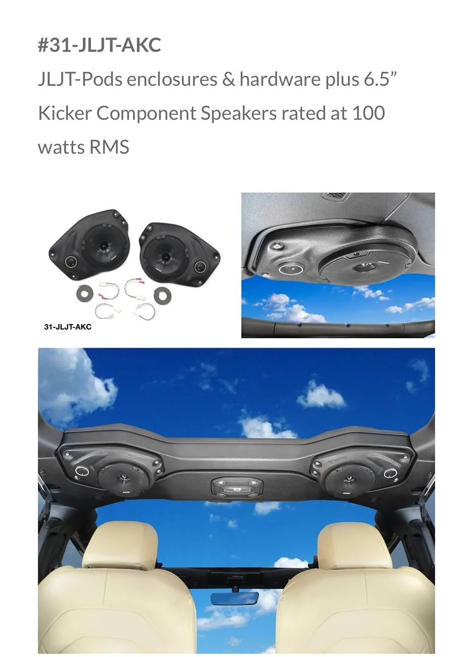 Jeep Gladiator Select Increments JLJT-Pods Speakers IMG_7512