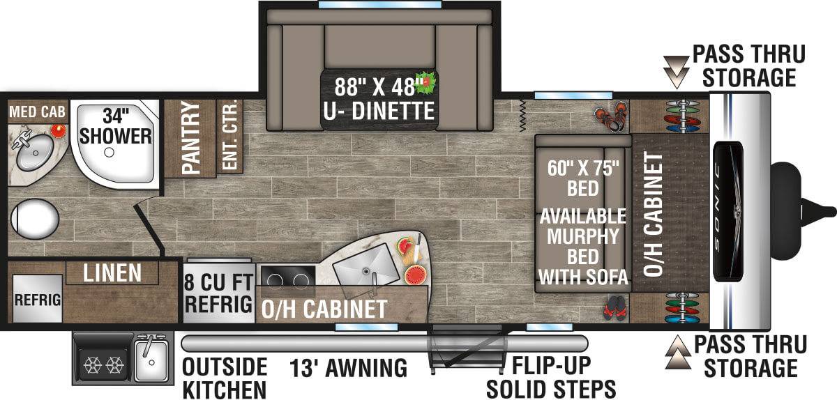 Jeep Gladiator 2020 Gladiator Sport S tow package 2021-Venture-RV-Sonic-SN220VRB-Travel-Trailer-Floorplan
