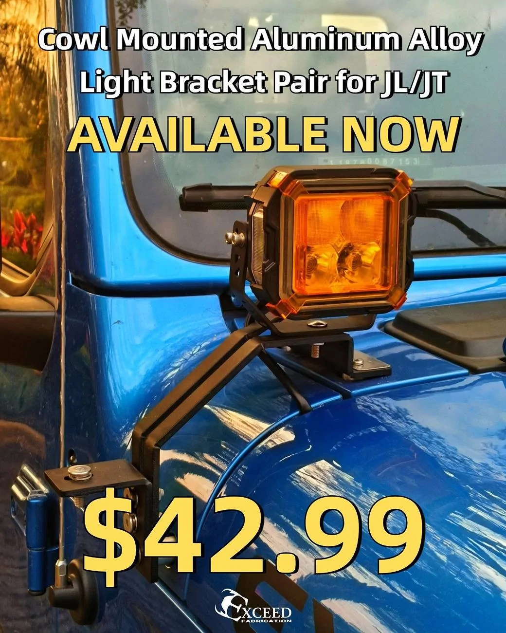 Jeep Gladiator Cowl Mounted Aluminum Alloy Light Bracket Pair for JL/JT Available Now！ MB