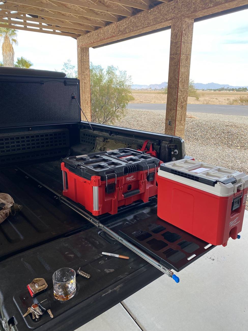 Jeep Gladiator Packout box slider rack, bed storage IMG_8784