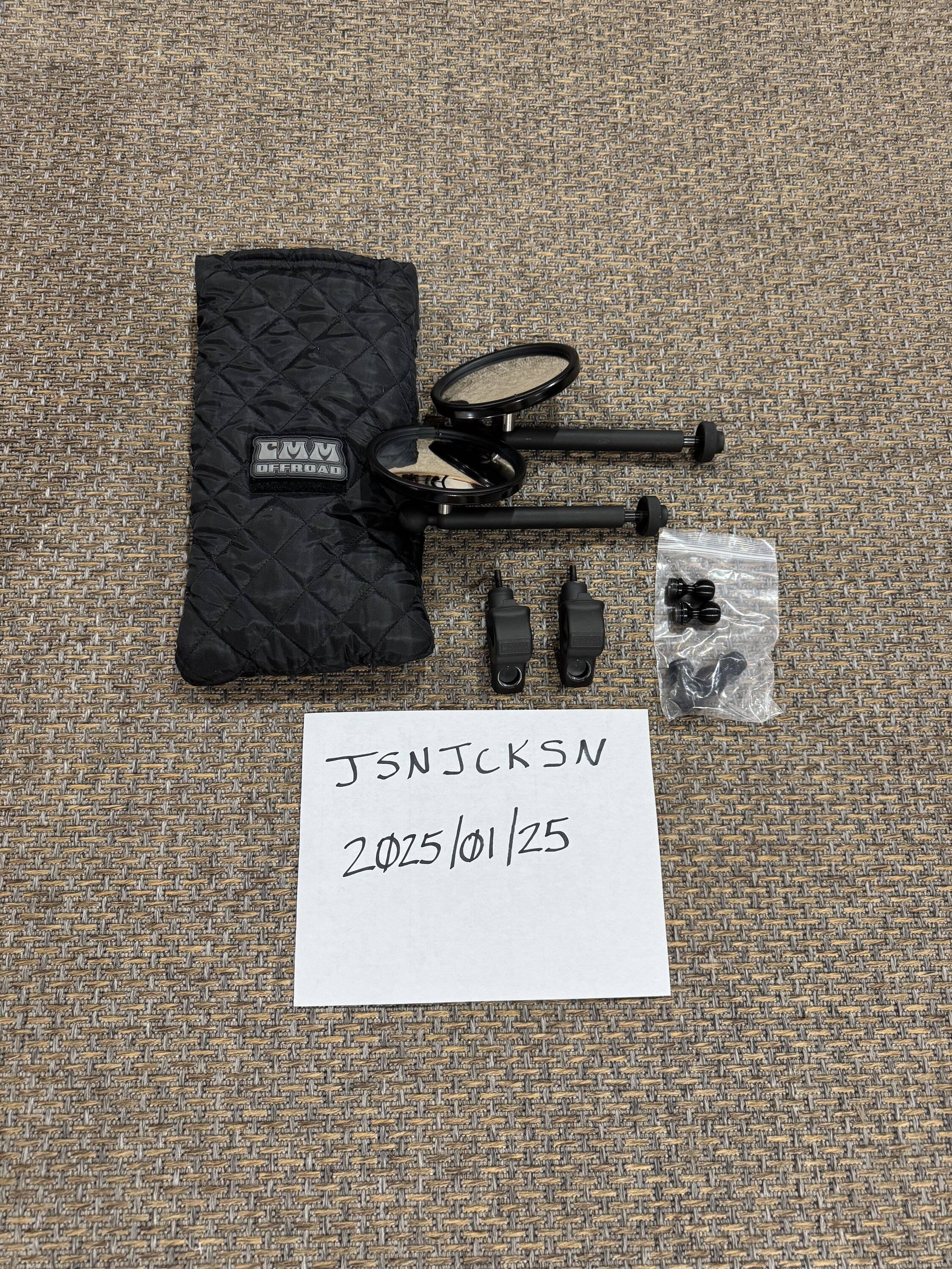 Jeep Gladiator CMM Mirrors with ball mounts and storage bag IMG_3170