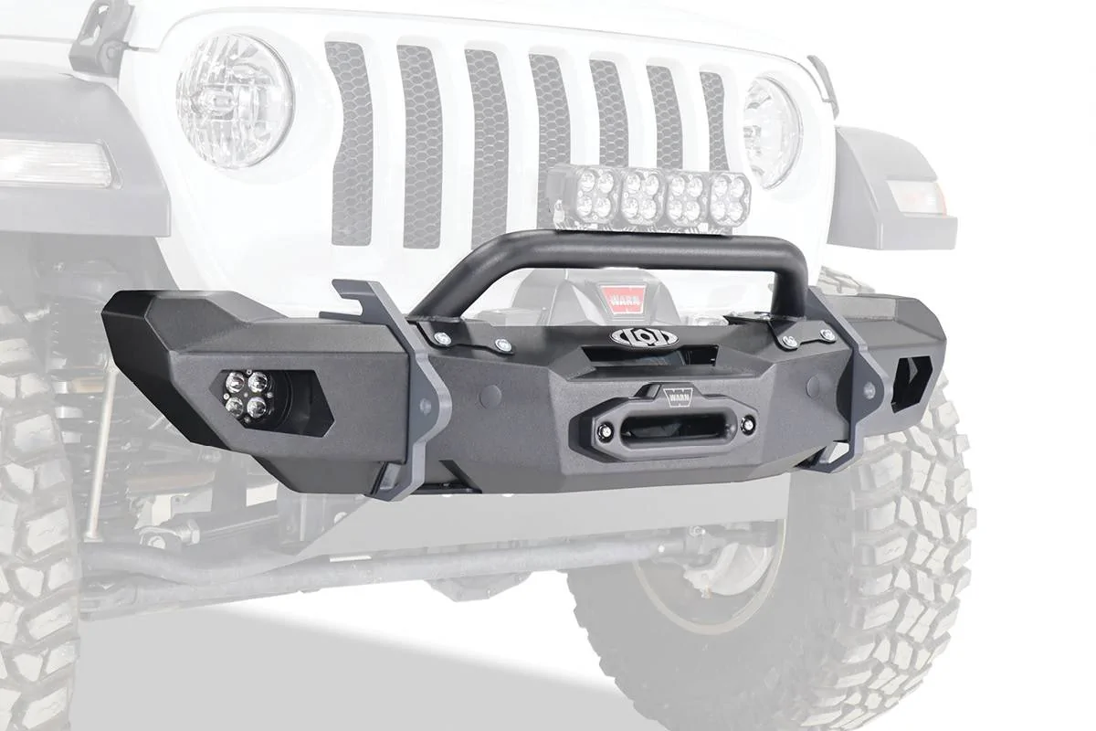 Jeep Gladiator JK/JL/JT Black-O.P. Shorty Winch Front Bumper by LoD Offroad JL Black-O.P. Shorty FB-7