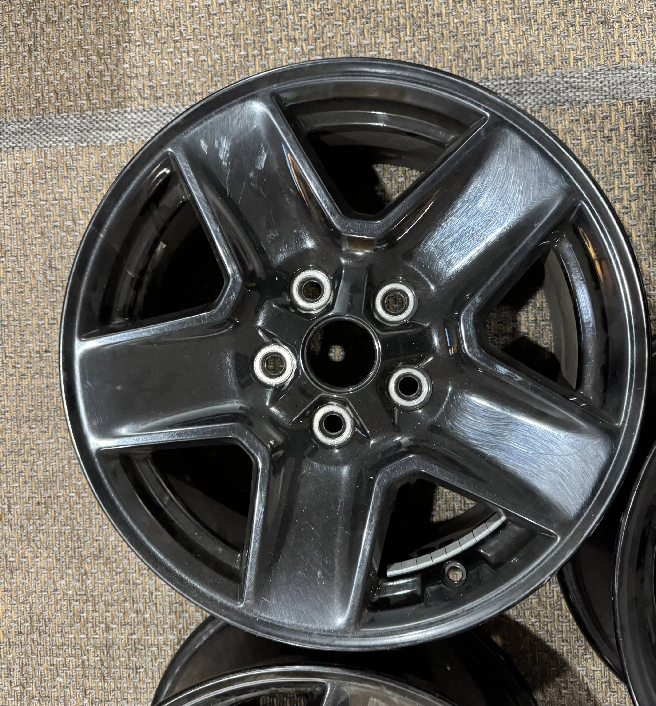 Jeep Gladiator Jeep Black Wheel 17x7.5 Set of 5 IMG_3201