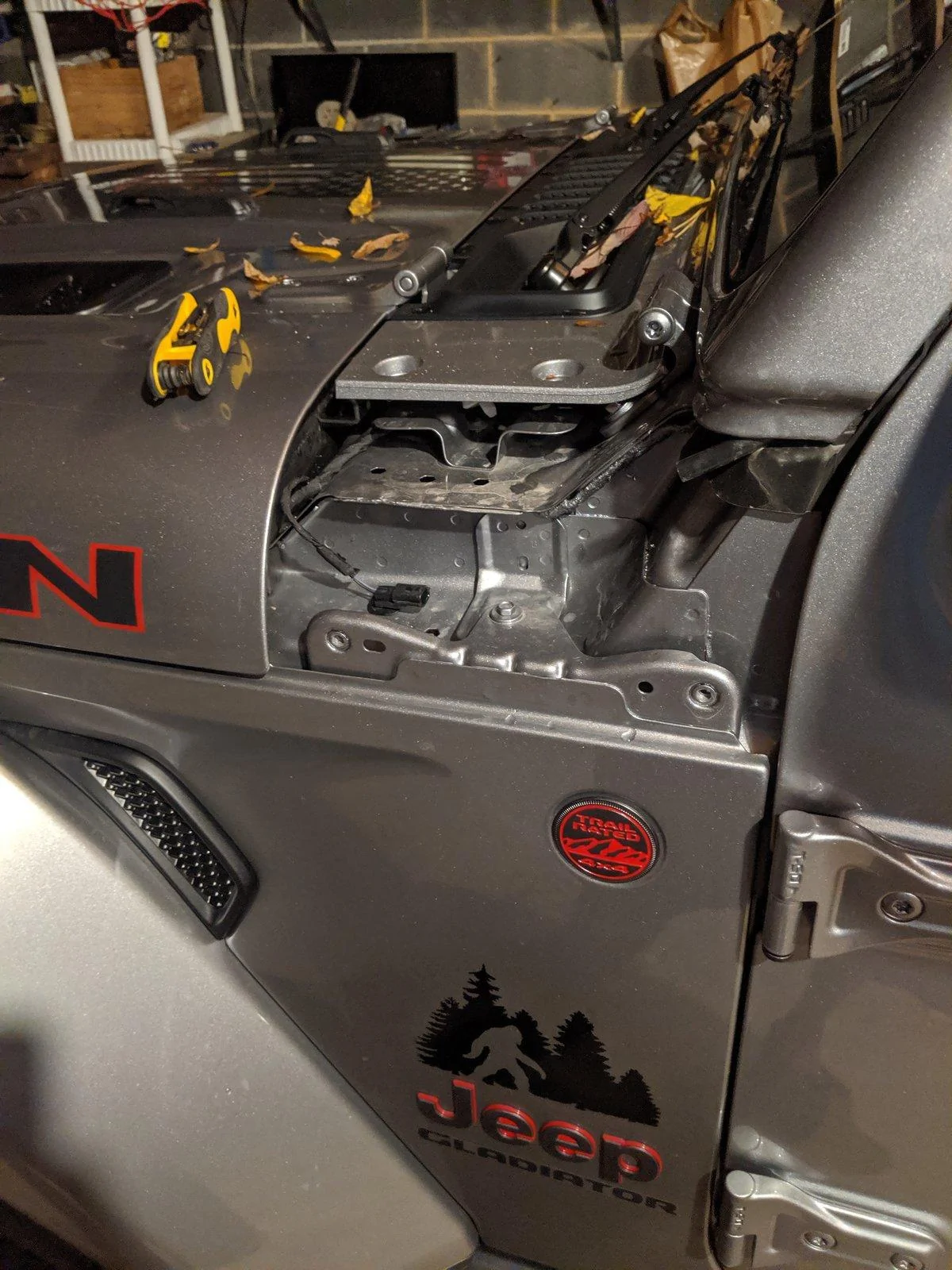 Jeep Gladiator Wiring Harness under Driver Side A Pillar Cowl IMG_20191027_223150