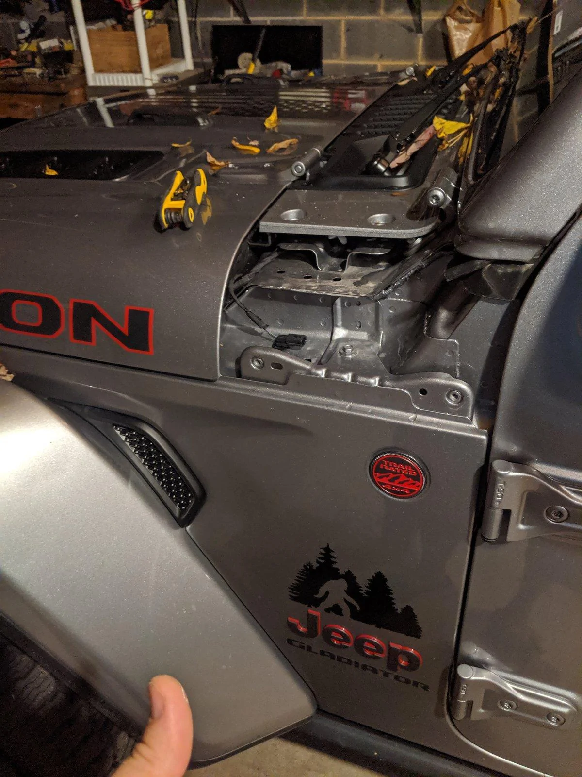 Jeep Gladiator Wiring Harness under Driver Side A Pillar Cowl IMG_20191027_223141