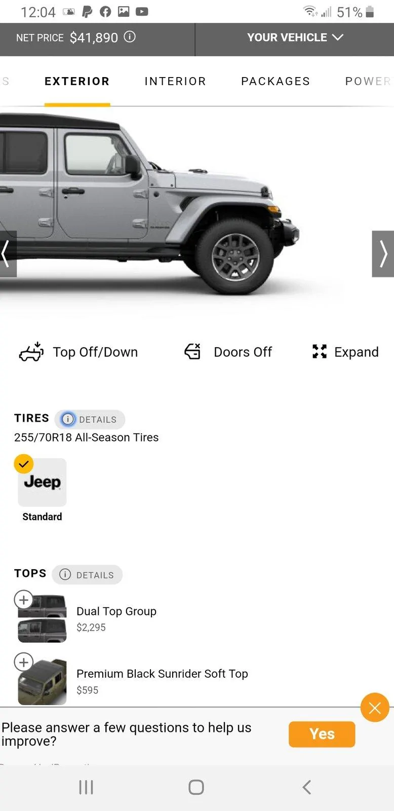 Jeep Gladiator Can anyone confirm Overland tire size? Screenshot_20191031-120447_Samsung Internet