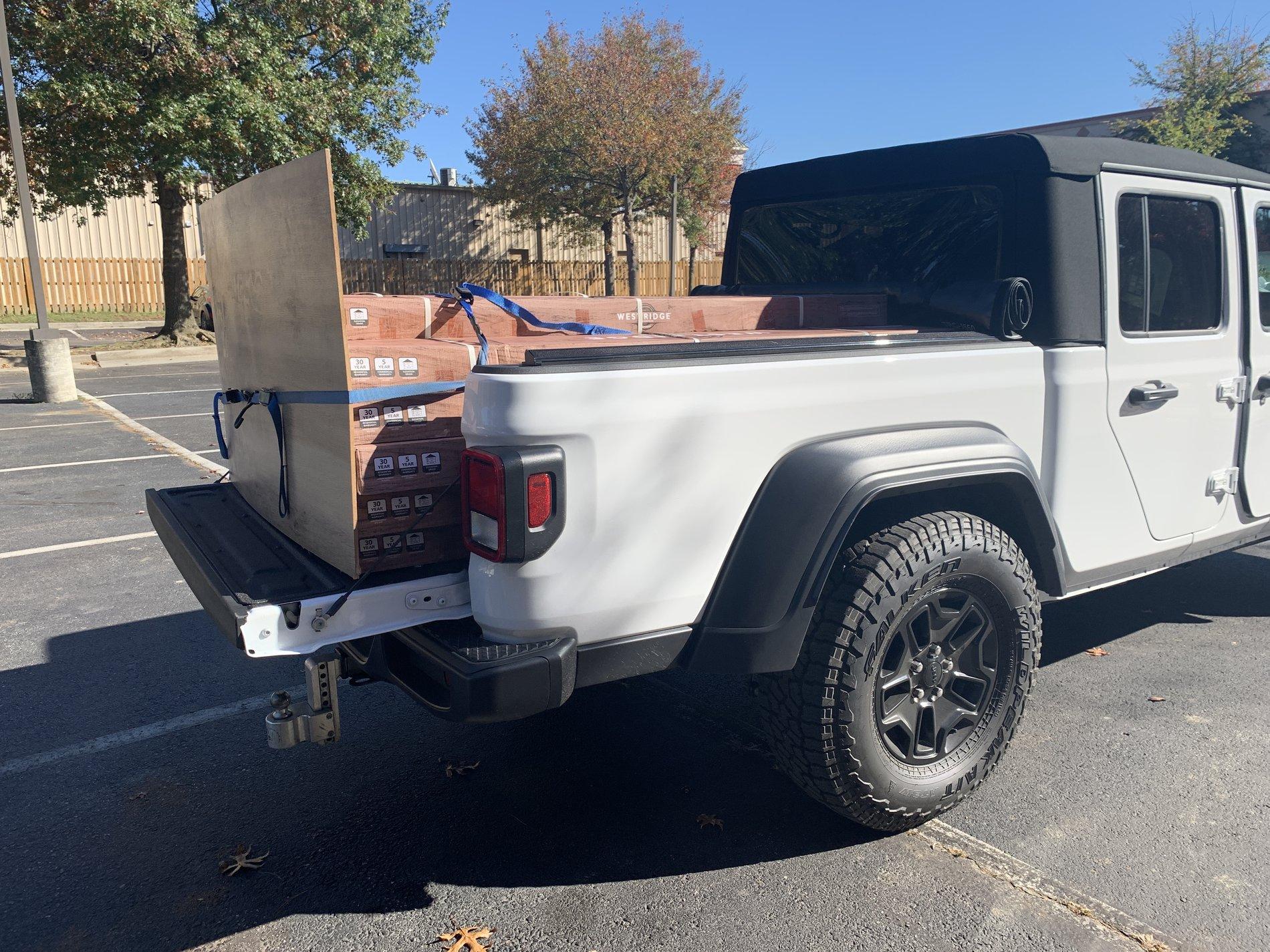 Jeep Gladiator Took home about 1600 pounds of flooring in bed yesterday 0BD9E9CA-8190-4F1C-9EA0-D52397117D1D