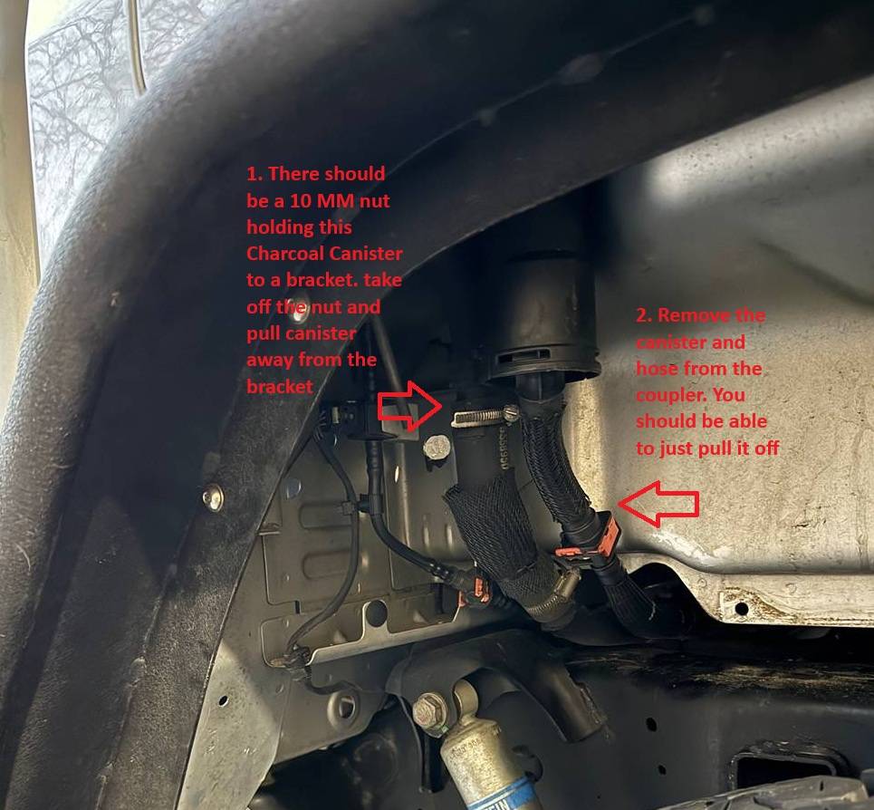 Jeep Gladiator UPDATE: Drivers side rear inner fenders dont fit due to gas fill tube- Fishbone came through for me! JT Canister relocation 1