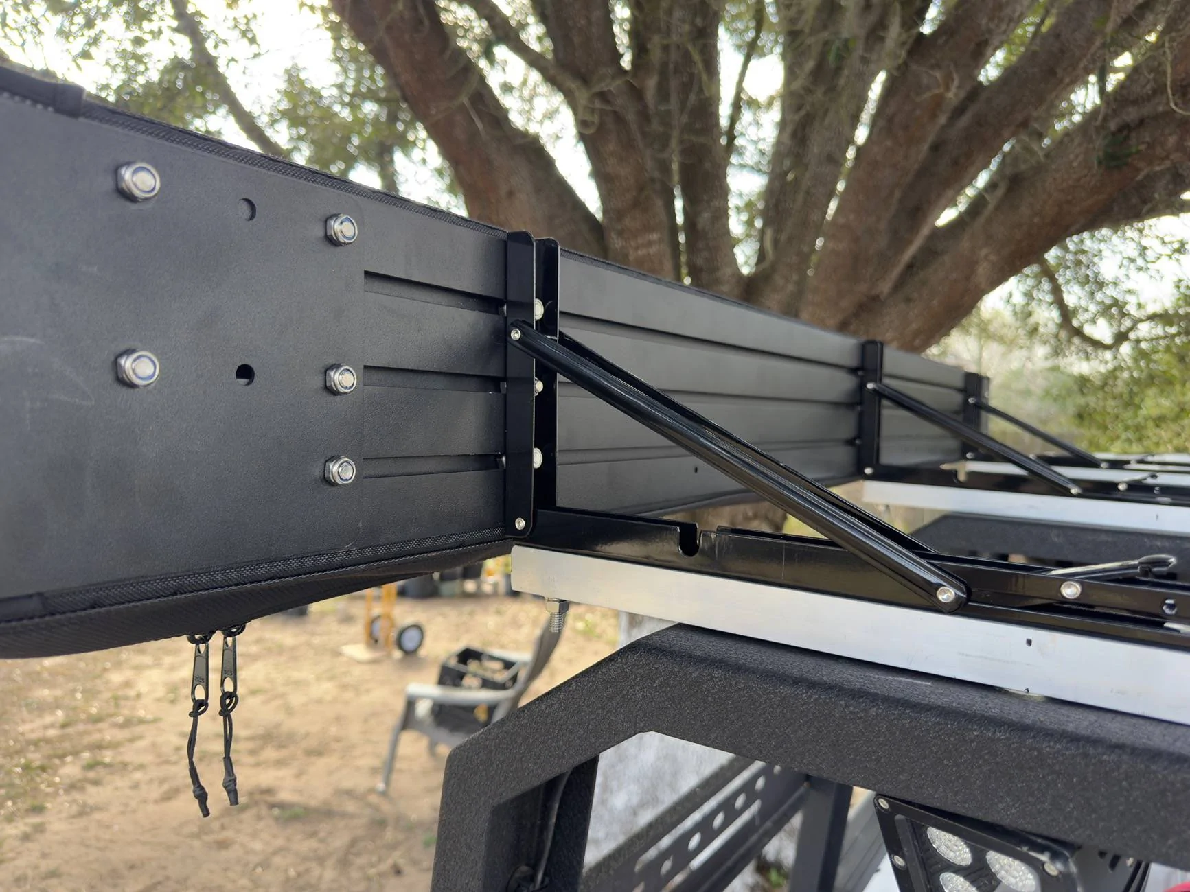 Jeep Gladiator Fishbone tackle homemade awning mounts IMG_8435