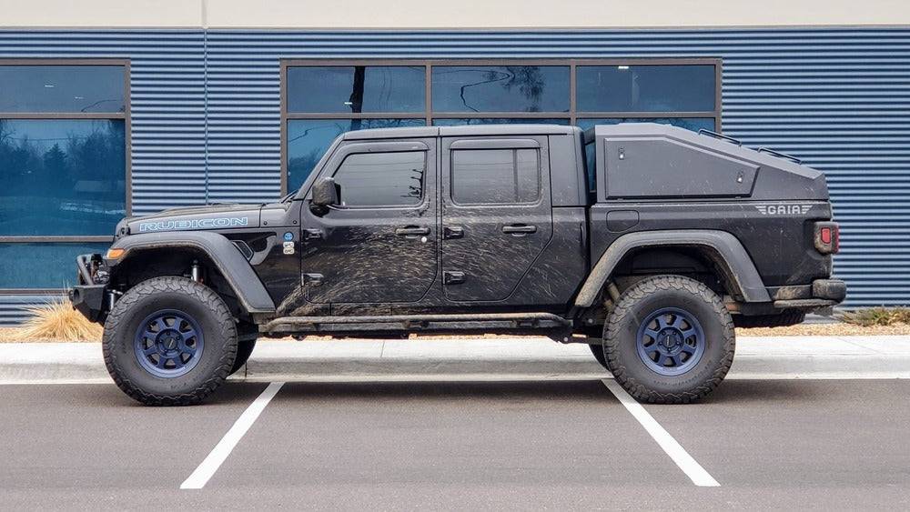 Jeep Gladiator Humvee style PZO fastback truck bed top DIY build p-fastback-truck-cap-installed-side-view_1024x1024