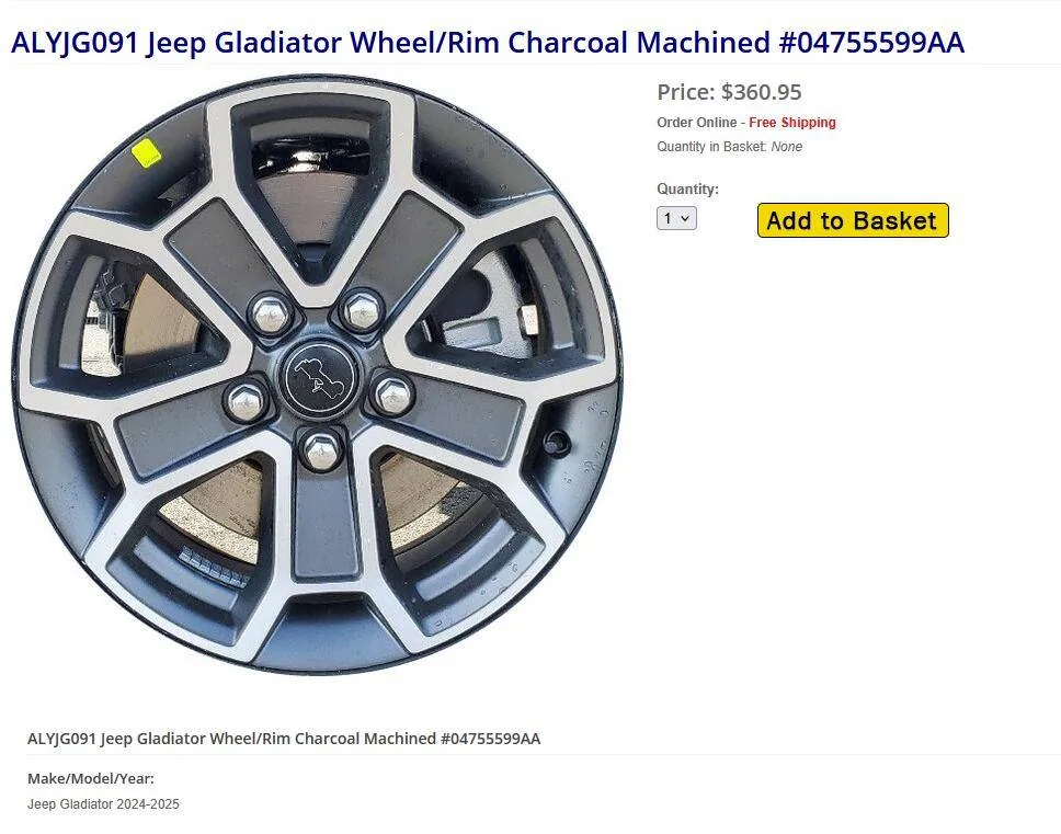 Jeep Gladiator Anyone have these wheels? Dealership no help. 1739920327957-12