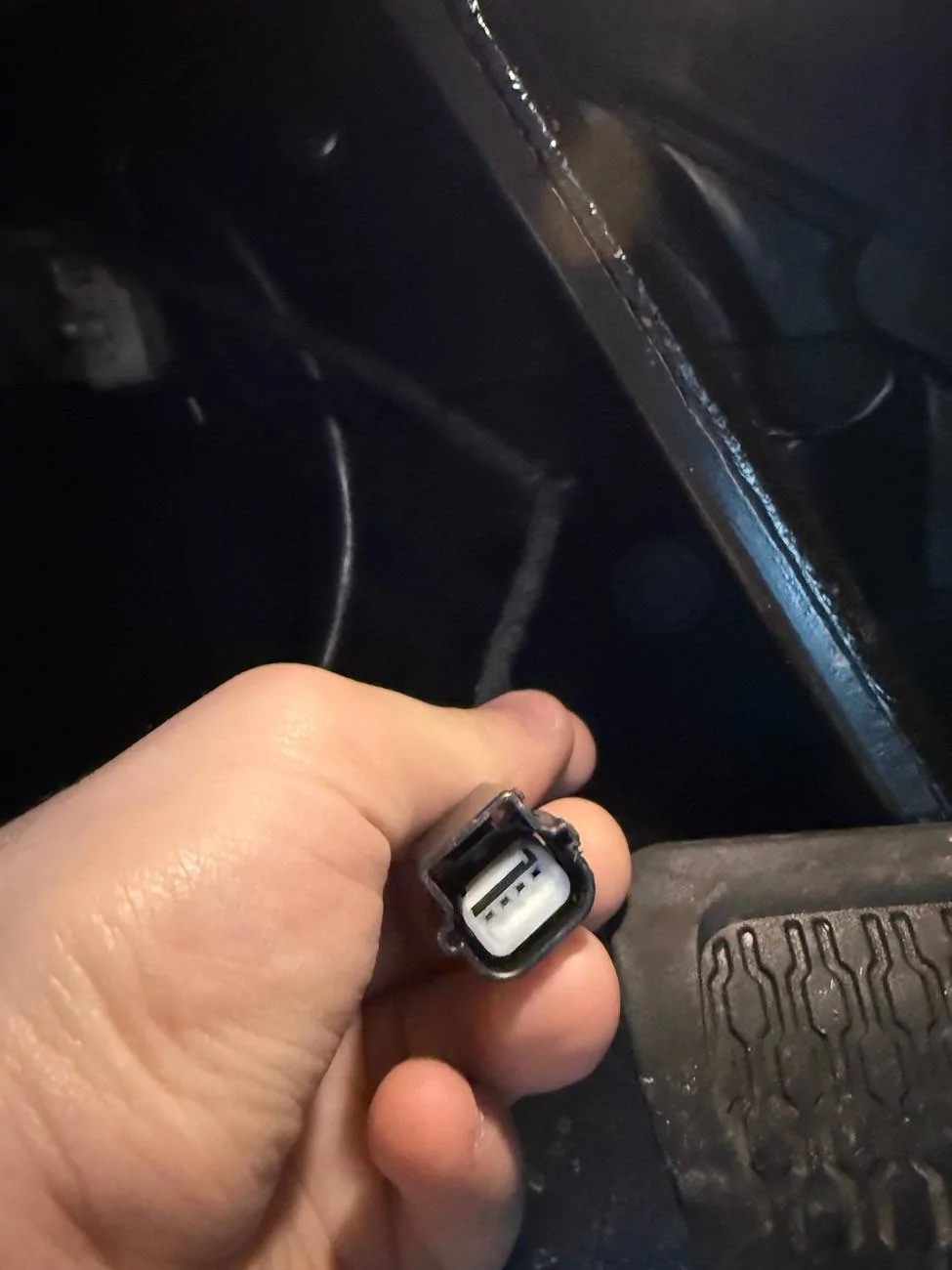 Jeep Gladiator Random unplugged wire dangling down near break pedal IMG_1082