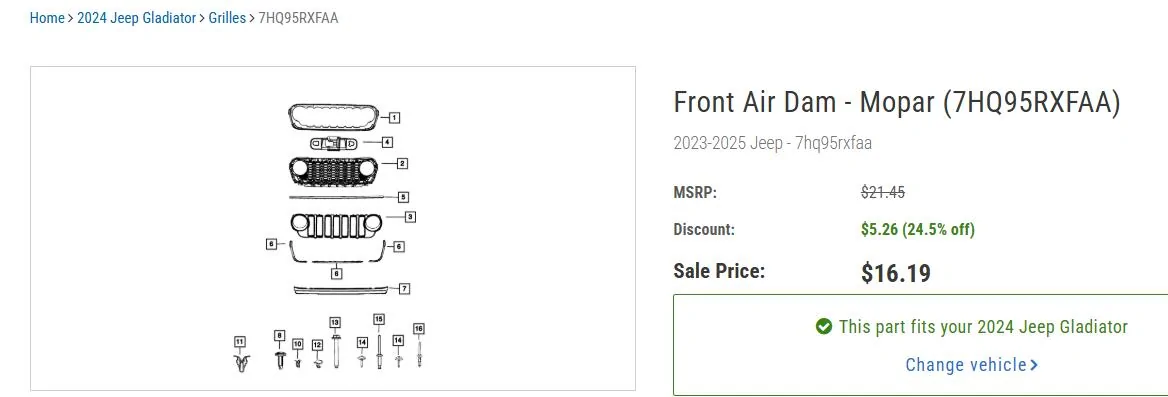 Jeep Gladiator 2024 Rubicon Grille “Chin” 1740404475374-6h
