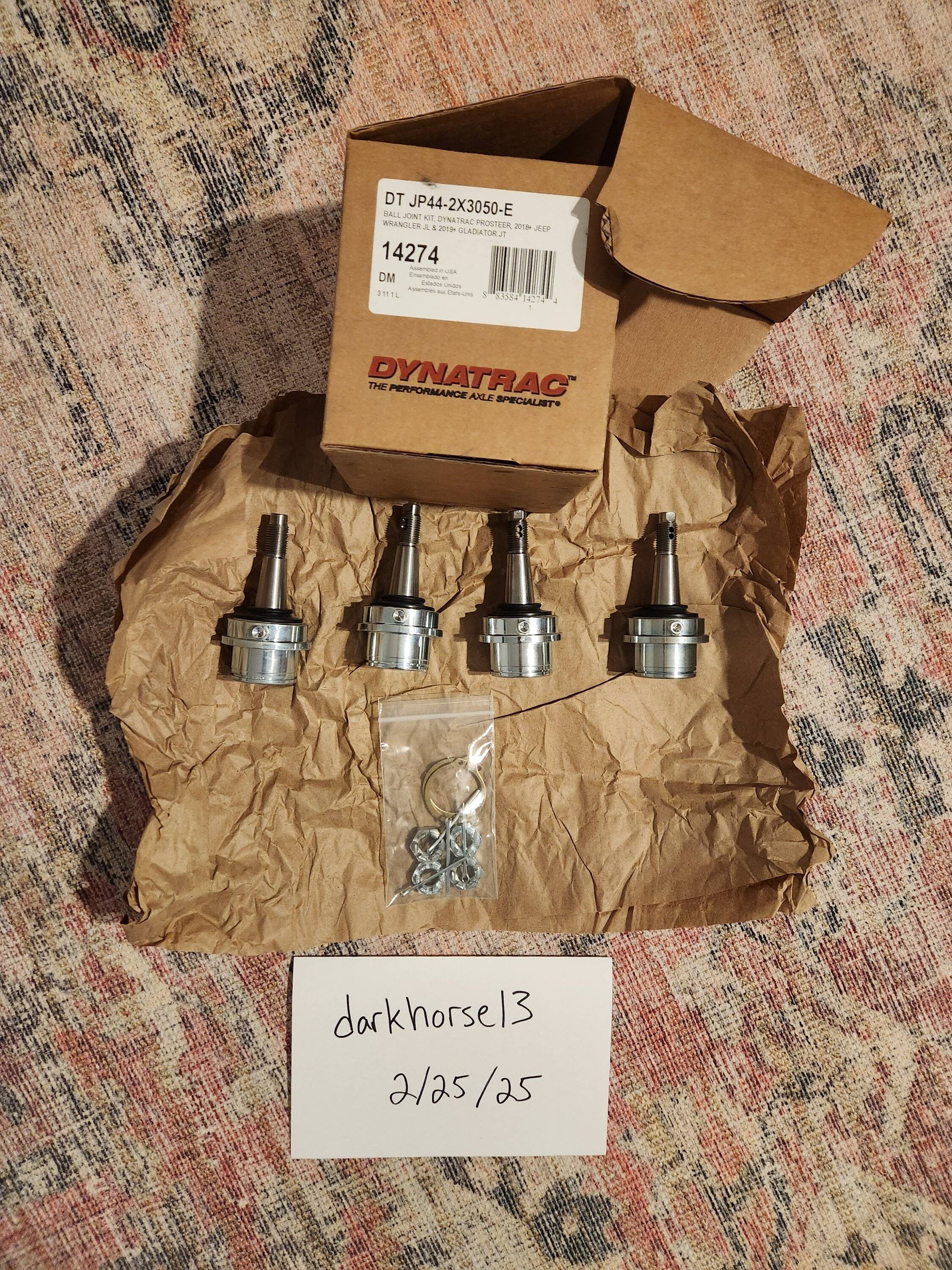 Jeep Gladiator Dynatrac HD ProSteer Balljoint Kit - New in Box 20250224_202320