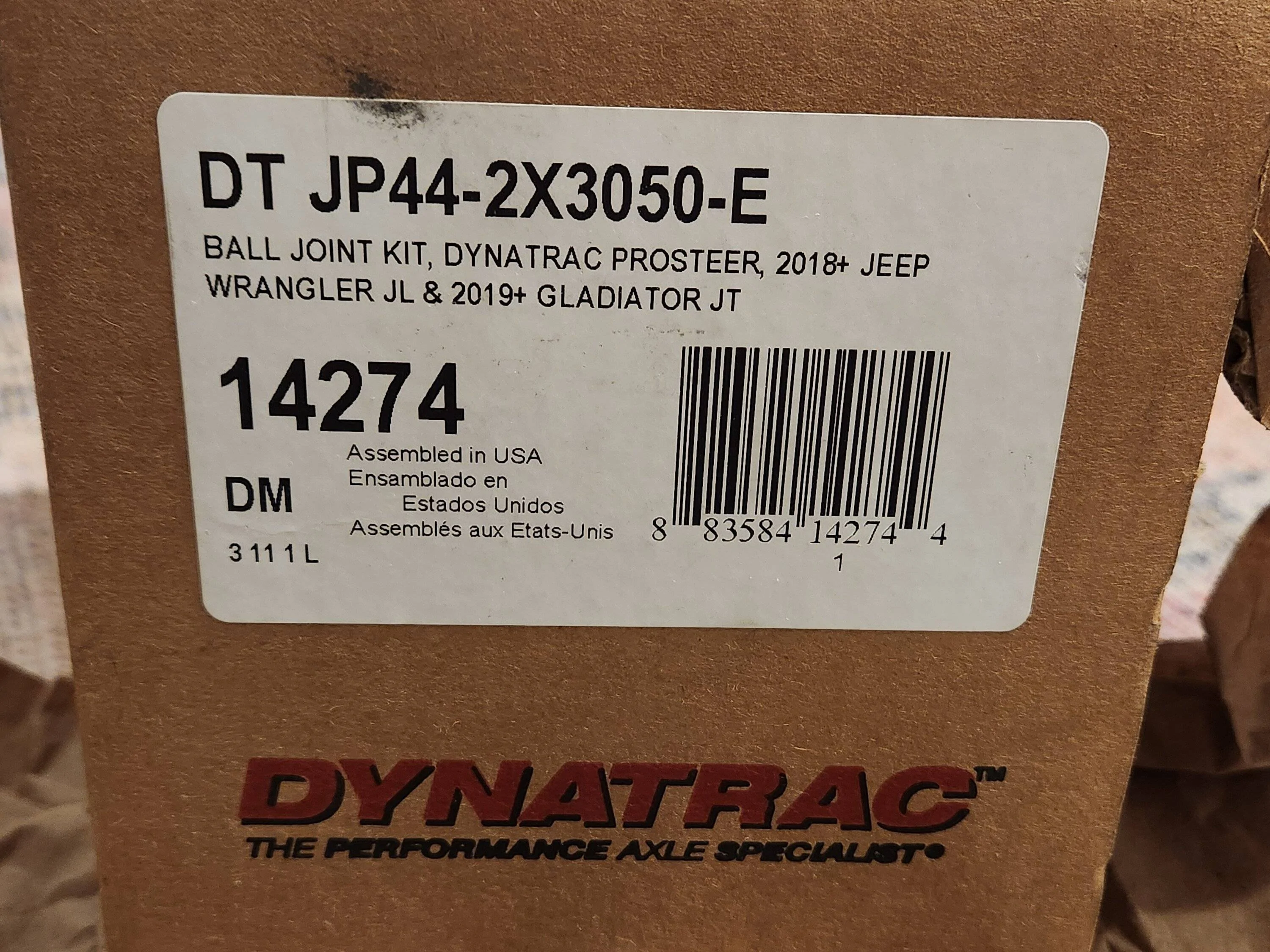 Jeep Gladiator Dynatrac HD ProSteer Balljoint Kit - New in Box 20250224_202438