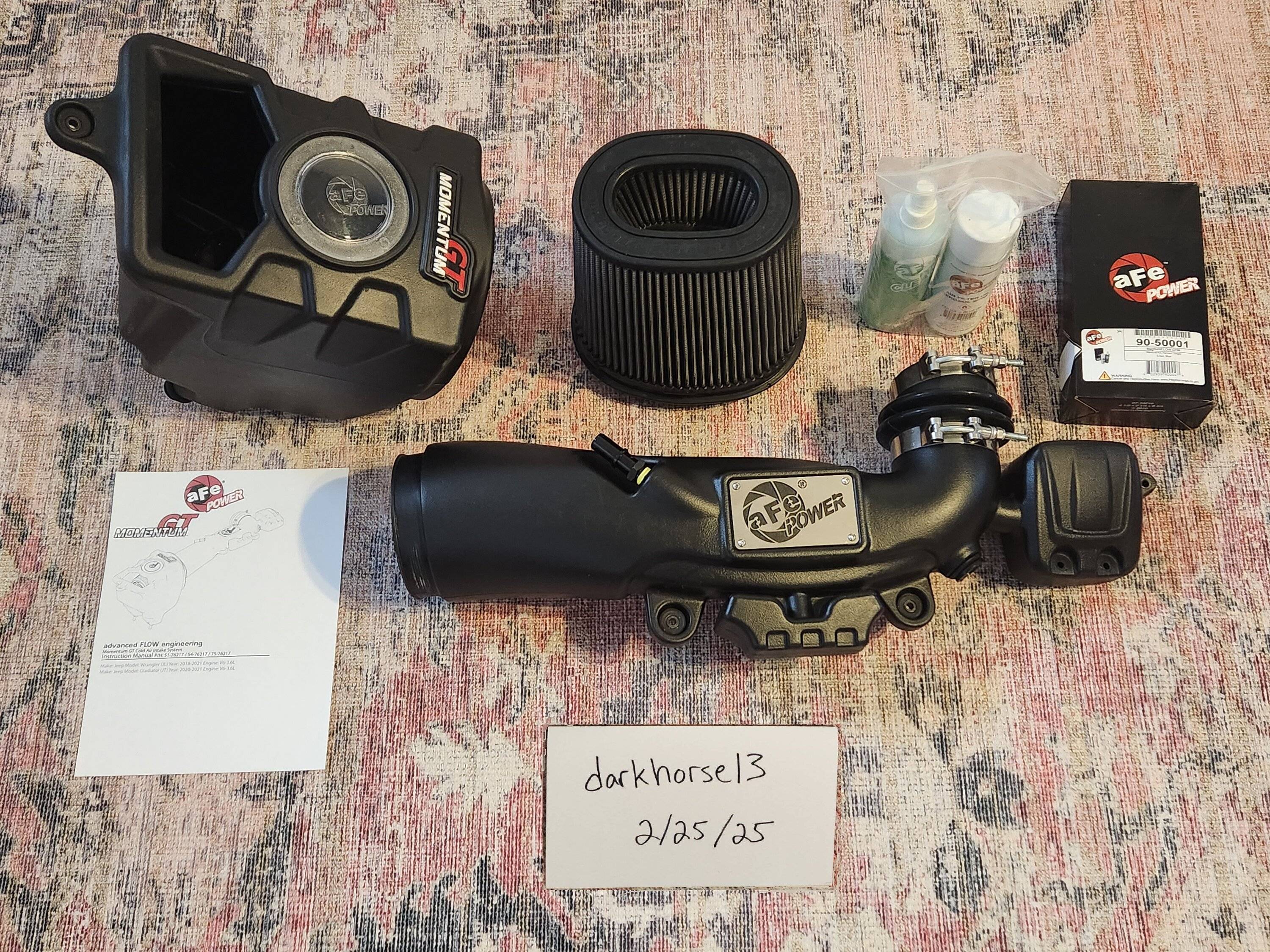 Jeep Gladiator AFE Momentum GT Cold Air Intake System w/Pro 5R Filter - price drop 20250226_142436_gladiator