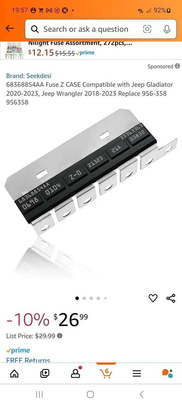 Jeep Gladiator Aux Battery Problems Screenshot_20241222_195744_Amazon Shopping