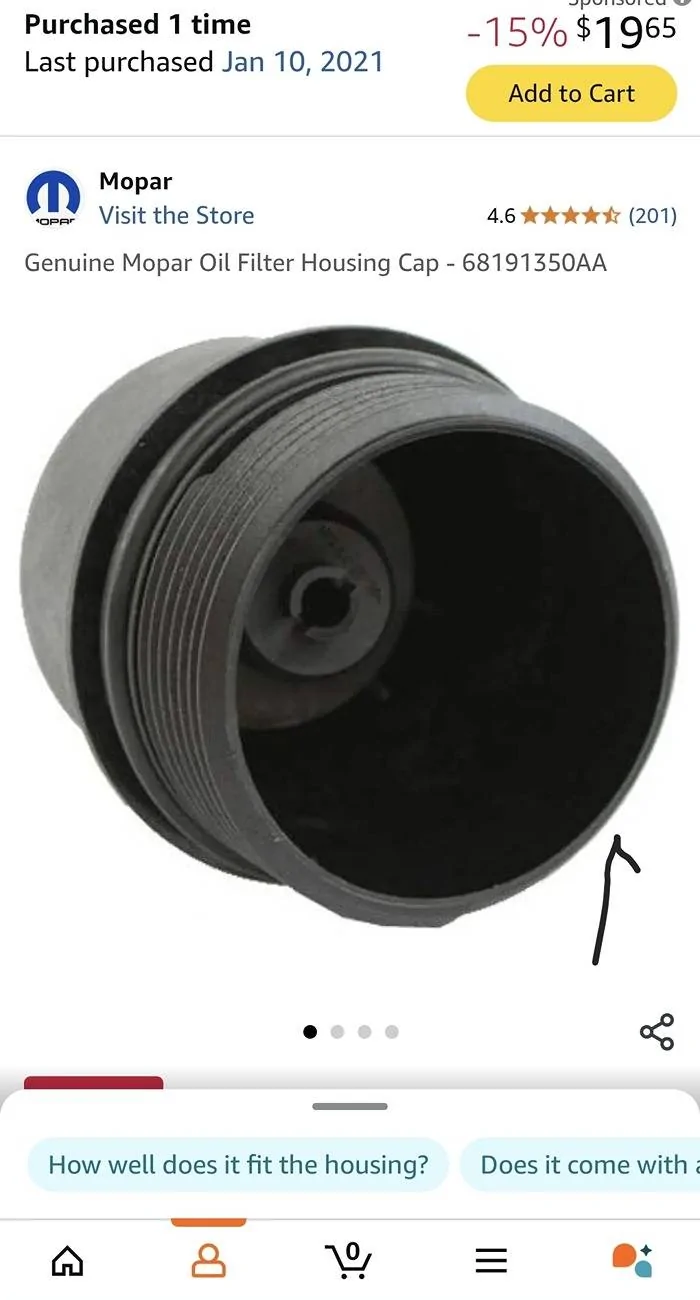 Jeep Gladiator What's your take on aftermarket aluminum oil filter caps Screenshot_20250306_193431_Amazon Shopping