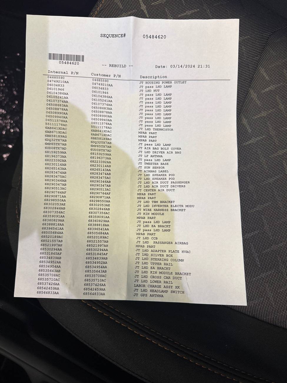 Jeep Gladiator Rebuild sheet in glove box? IMG_2372