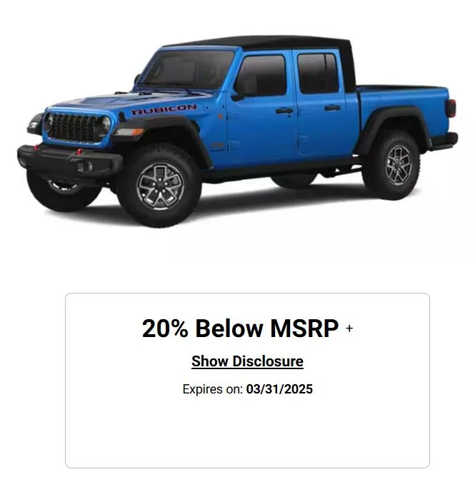 Jeep Gladiator I am buying a 2025 Gladiator Screenshot 2025-03-09 084922