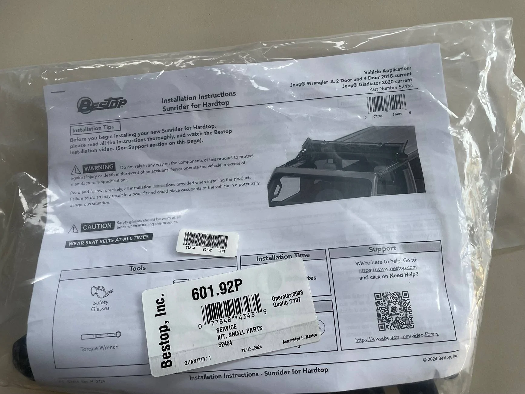Jeep Gladiator Bestop Sunrider Parts Kit $68.00 IMG_0945