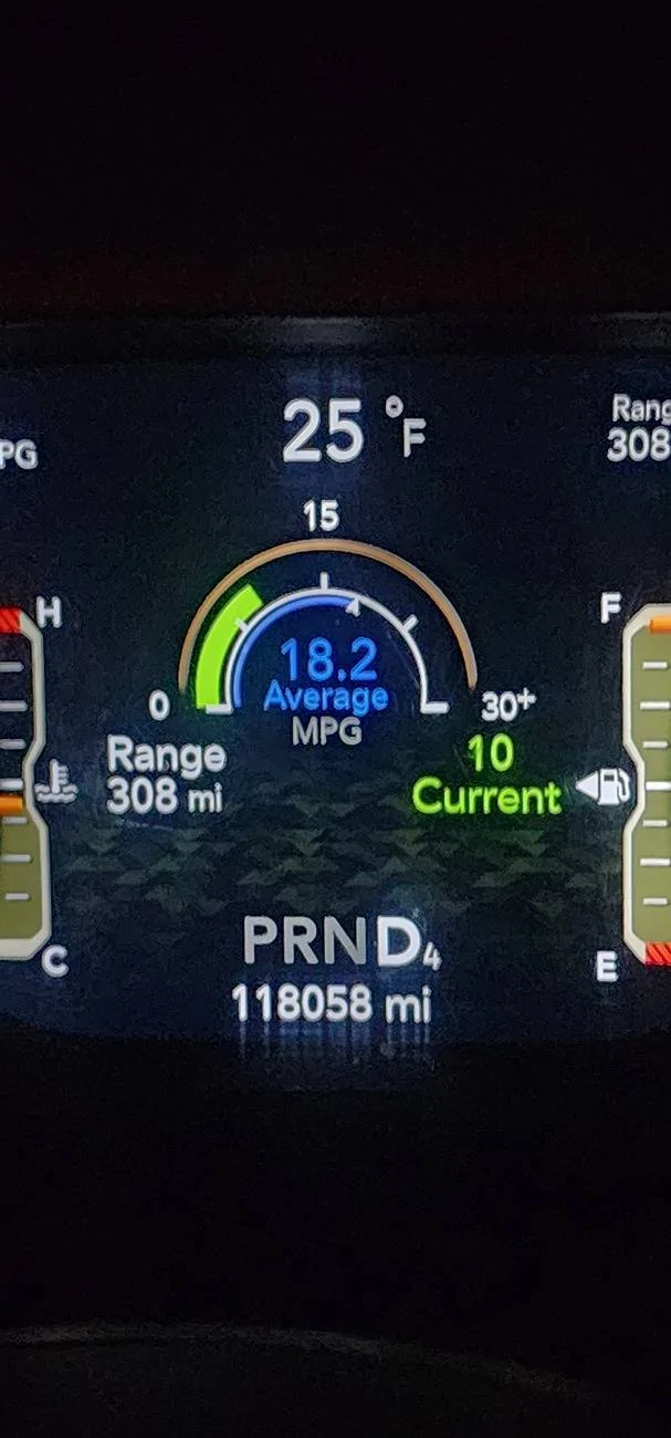 Jeep Gladiator Correct Gas Milage - Computer Dash Calculations OR Hand Calculations?? 20250310_064412