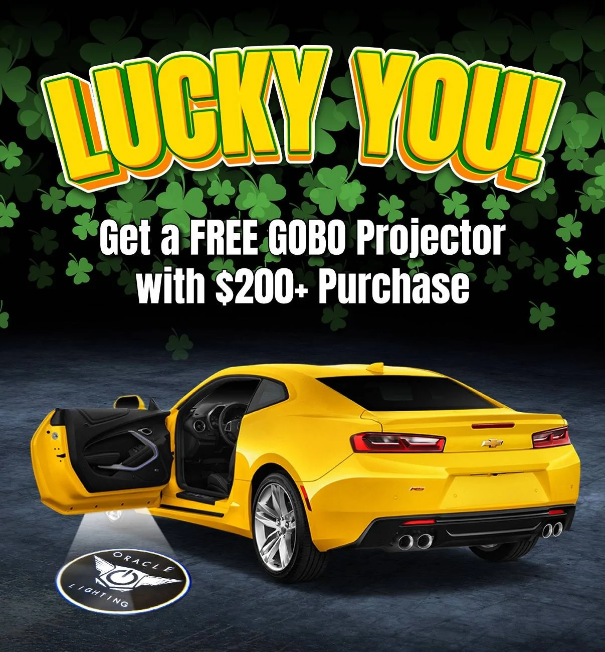 Jeep Gladiator 🚗 Product of the Week: ORACLE Lighting GOBO Door Projectors – Make Every Exit Epic! 🚗 ORACLE Lighting Luck of the Irish