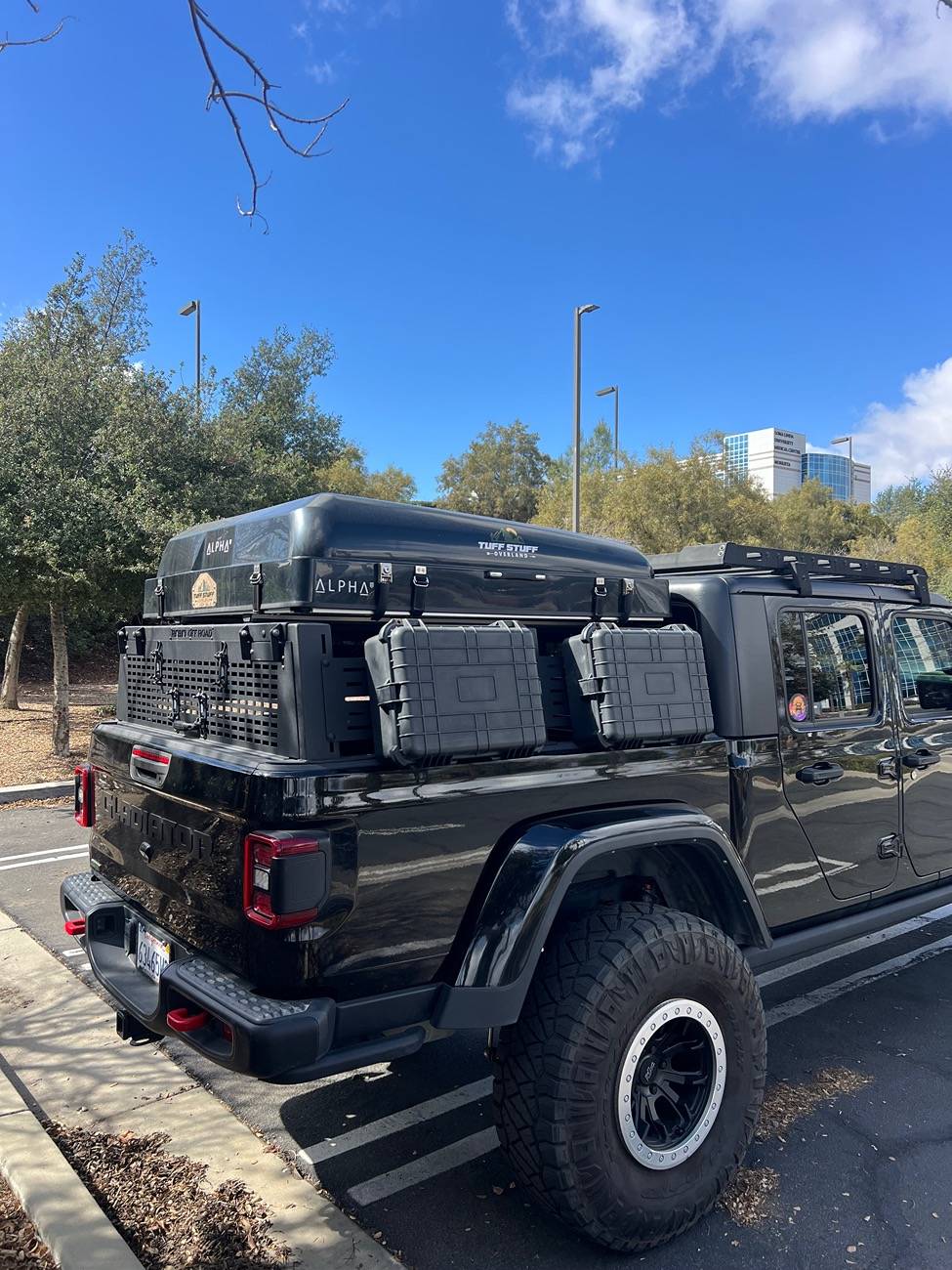 Jeep Gladiator Rebel Xplor Half Height Bed Rack + Rear Molle Panel IMG_1993