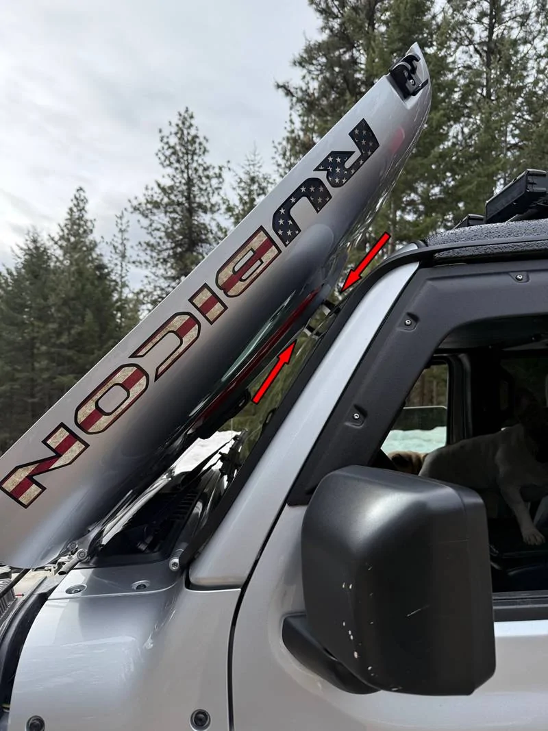 Jeep Gladiator Open Hood Bump Stops bump stop - side view small