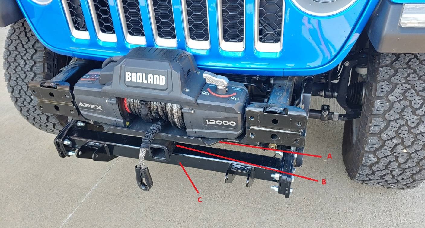Jeep Gladiator Badland Apex 12,000 lb. Winch installed no-bumper
