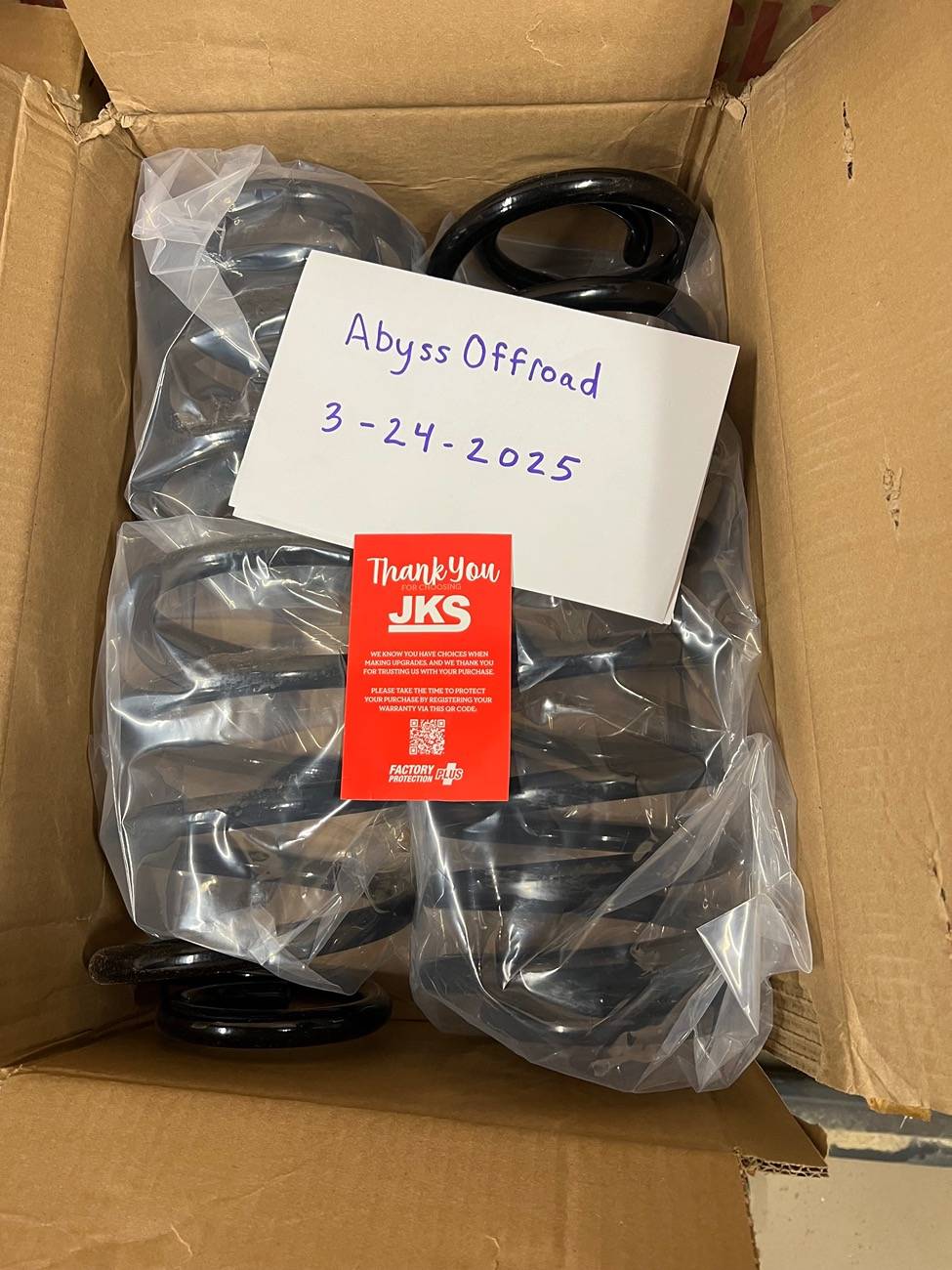 Jeep Gladiator New in Box JKS 3.5” Dual Rate Springs IMG_7278
