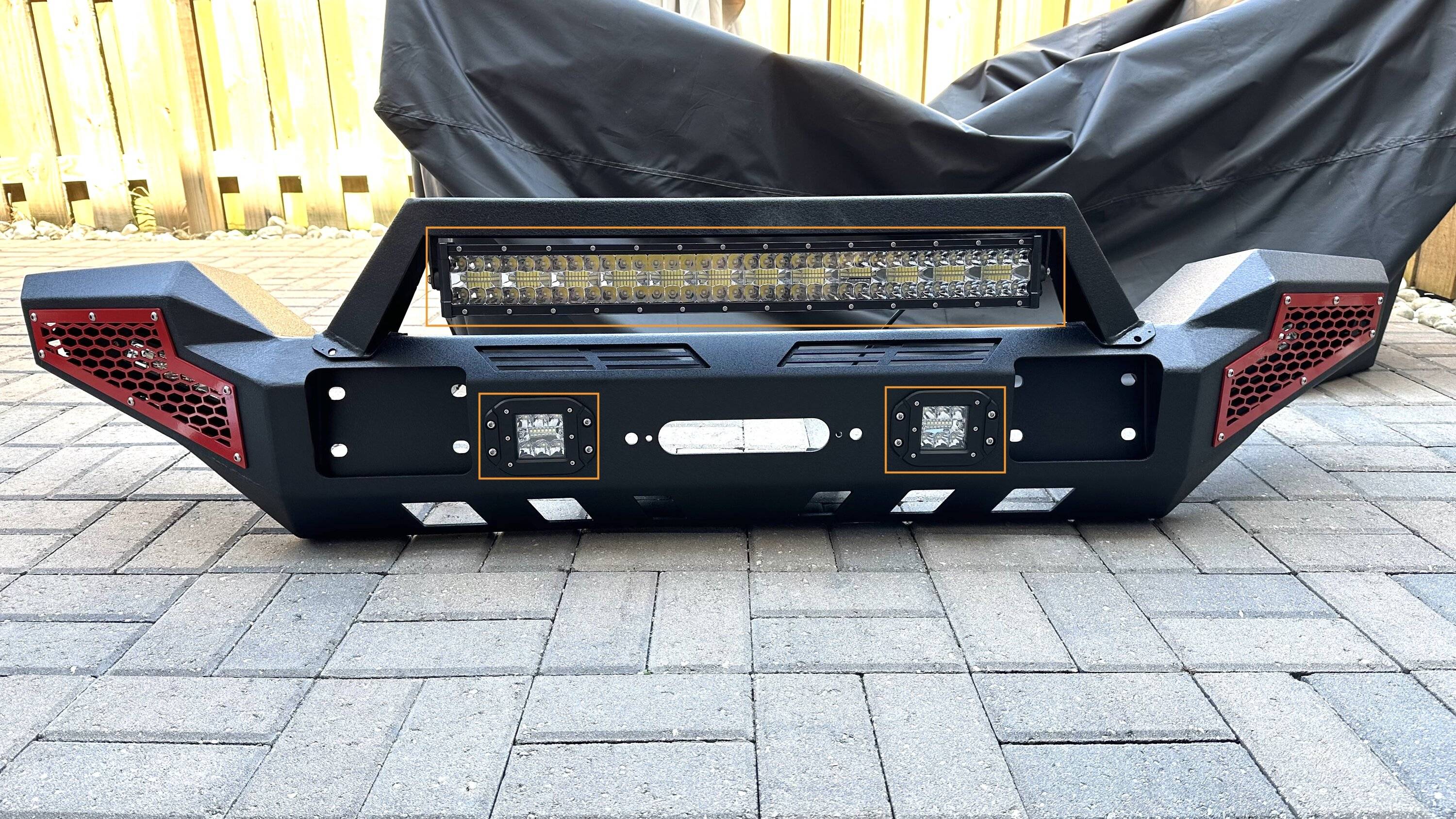 Jeep Gladiator AUX Switch and LED front bumper lights IMG_7685
