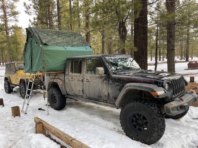 Jeep Gladiator Canvas Truck Bed Tent - King Size Mattress Tent Snow