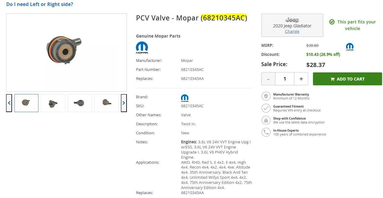 Jeep Gladiator Pcv valve 1743475190929-l