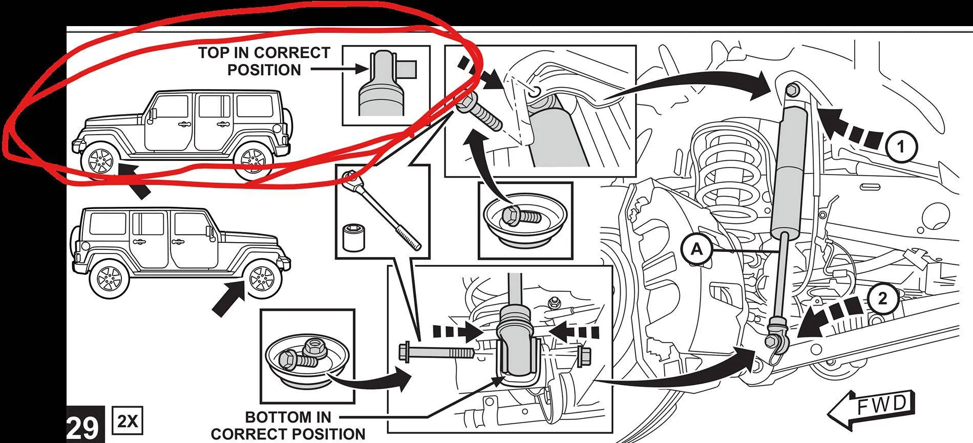 Jeep Gladiator New shocks different sleeve position. Screenshot 2025-ddd01 153652
