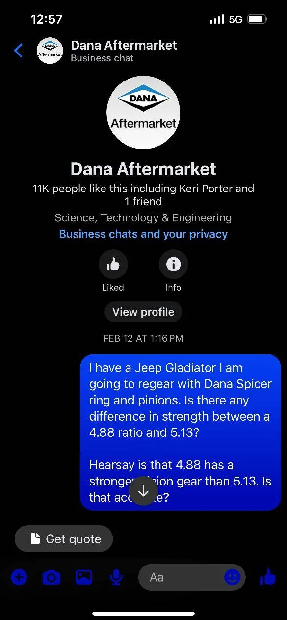 Jeep Gladiator 410 gearing to 488's Dana ratio strength #1