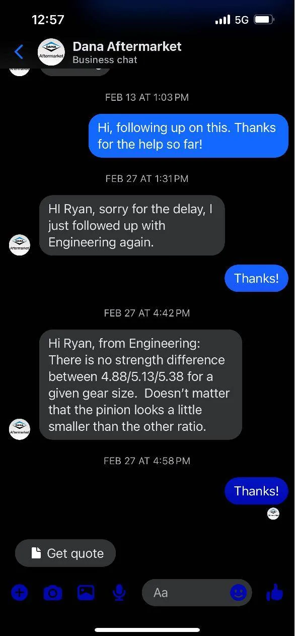 Jeep Gladiator 410 gearing to 488's Dana ratio strength #4
