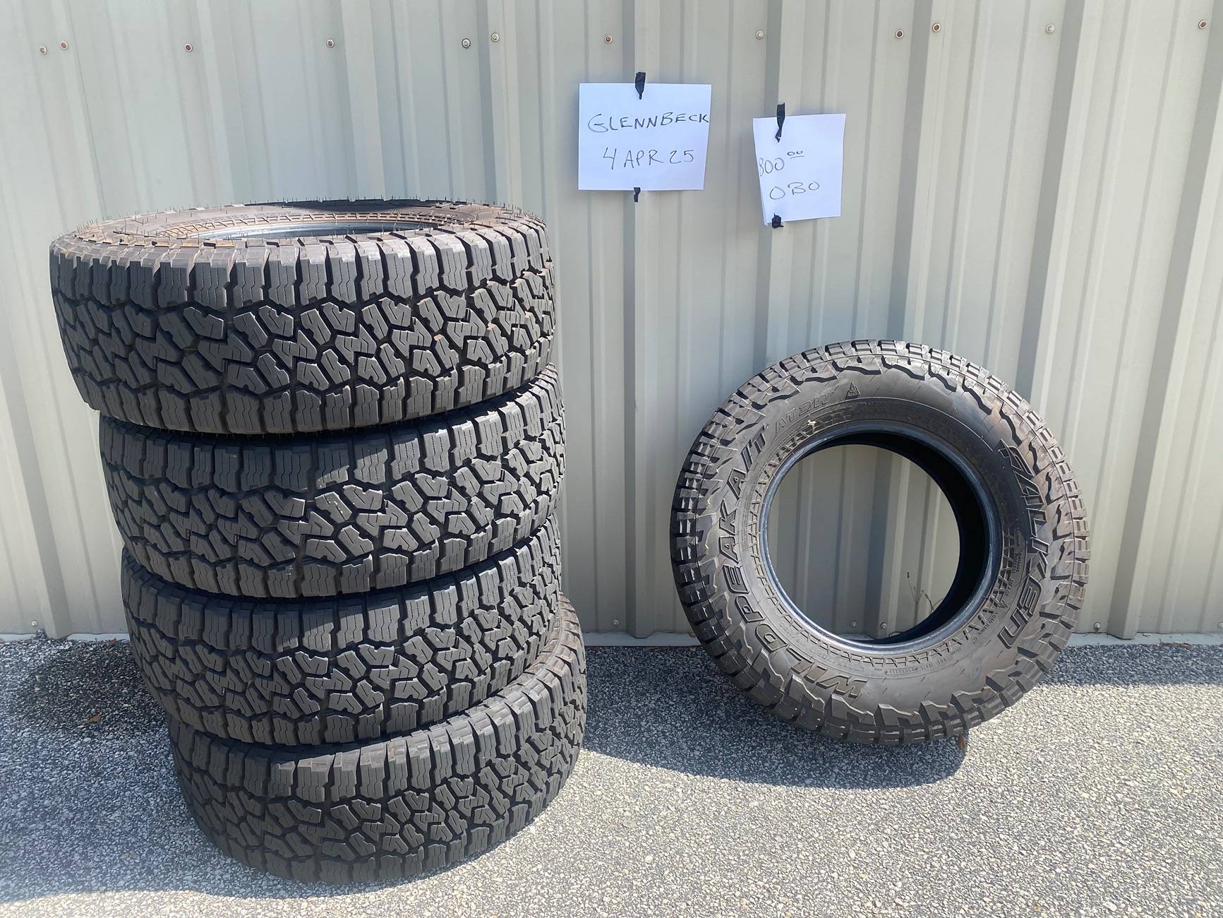 Jeep Gladiator Set of Five Falken Wildpeak A/T3W 285/70R17 C Rated IMG_0181
