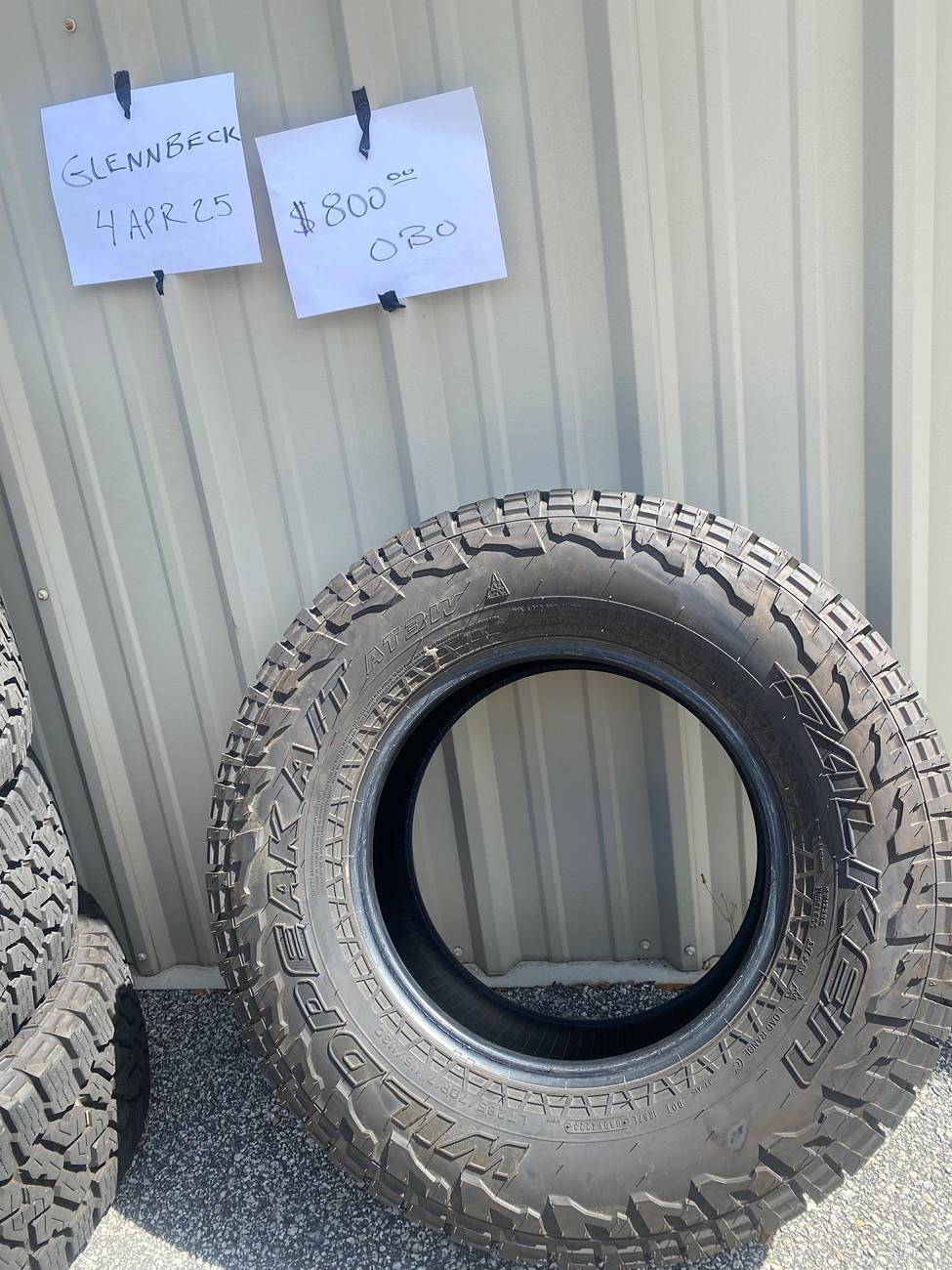Jeep Gladiator Set of Five Falken Wildpeak A/T3W 285/70R17 C Rated IMG_0183