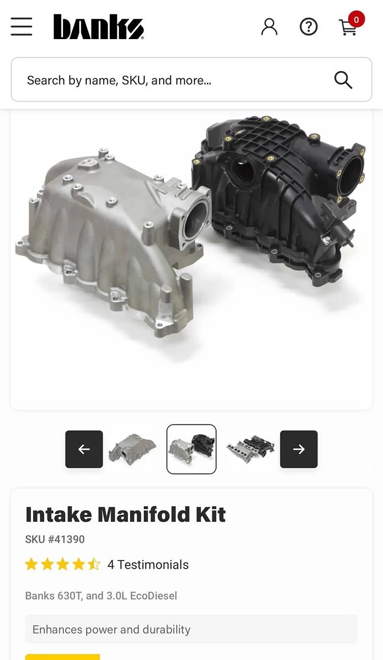 Jeep Gladiator Banks Intake Manifold Kit 41390 on 3rd gen Ecodiesel Gladiator. IMG_8856