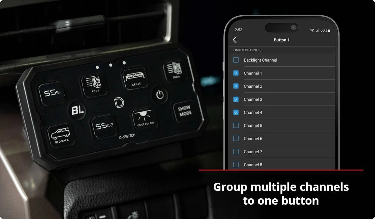 Jeep Gladiator D-Switch Bluetooth App—Customize, Combine, and Command Your Setup | Diode Dynamics WPQMuiu